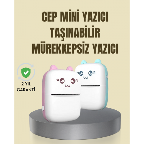 Taşınabilir Mini Termal Yazıcı 200 DPI Bluetooth Bağlantılı