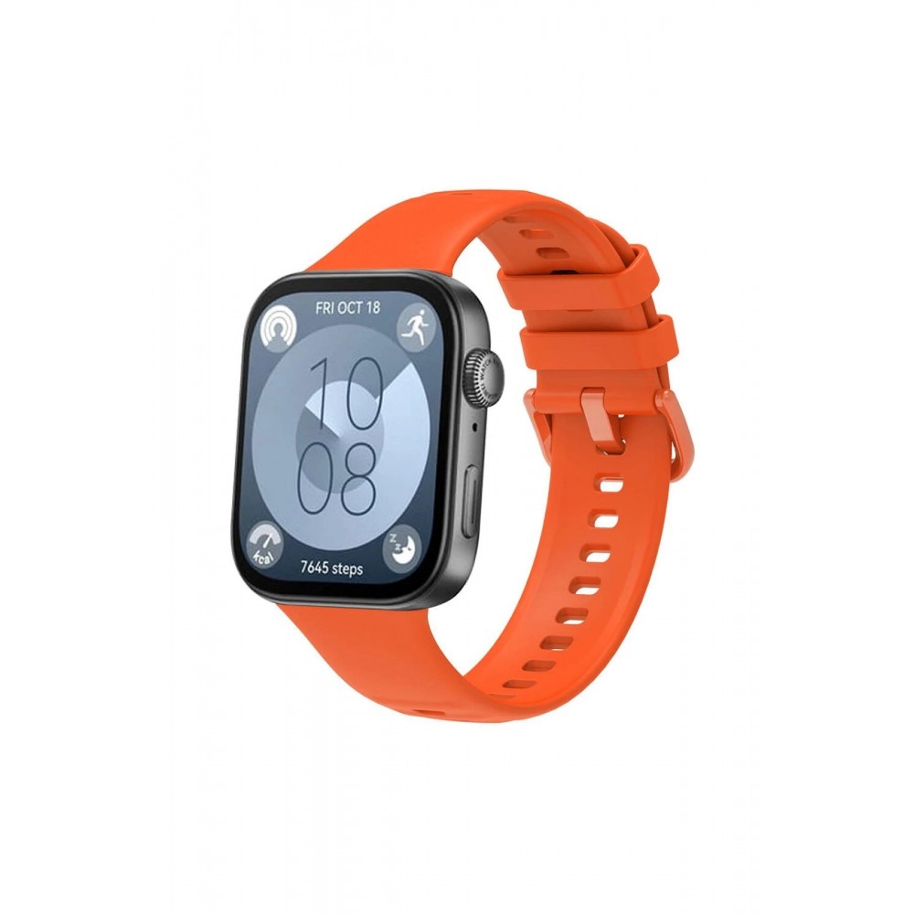 Huawei Watch Fit 3 Klasik Kordon - Turuncu-(5796)