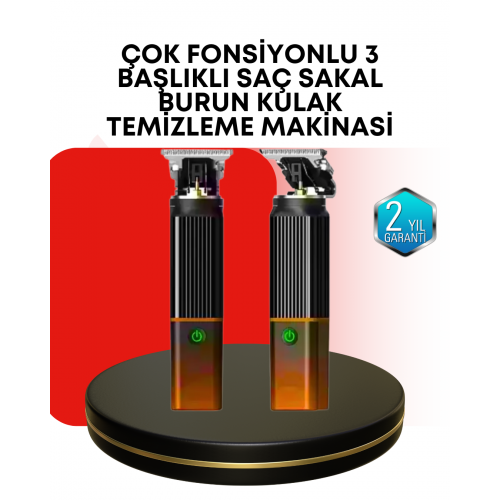 Erkekler İçin Şarjlı 3’ü 1 Arada Trimmer Seti – Güçlü Motor Sessiz Çalışma
