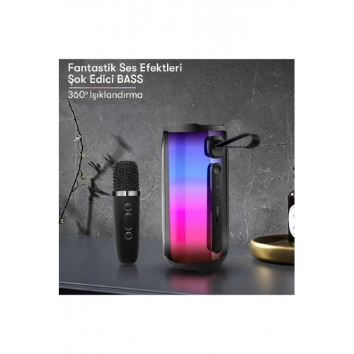 Pluse 5 Mikrofonlu RGB Kablosuz Hoparlör - Beyaz-(5796) Pluse 5 Mikrofonlu RGB Kablosuz Hoparlör - Beyaz-(5796)