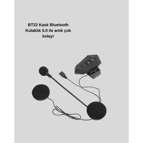 BT22 Kask Bluetooth Kulaklık 5.0 – Suya Dayanıklı Gürültü Önleyici Uzun Pil Ömürlü