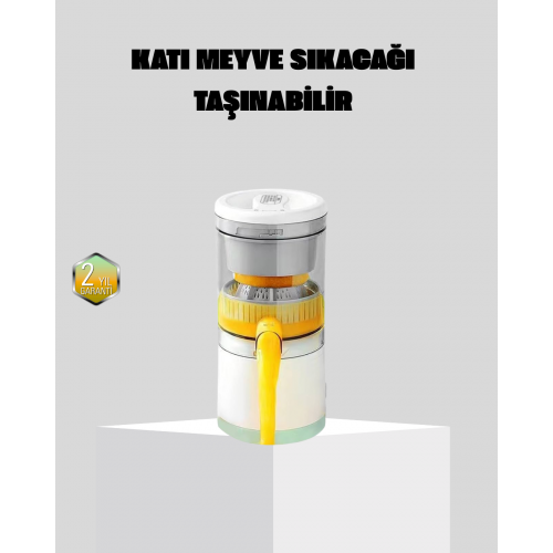Taşınabilir Katı Meyve Sıkacağı – 45W Güçlü Motor Çift Kesici Bıçak USB Şarjlı ve Kompakt Tasarım