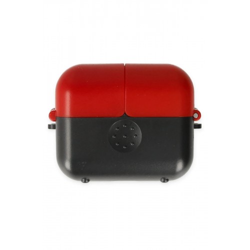 Airpods 3 (3.nesil) Basmalı Kılıf - Siyah-Kırmızı-(5796)