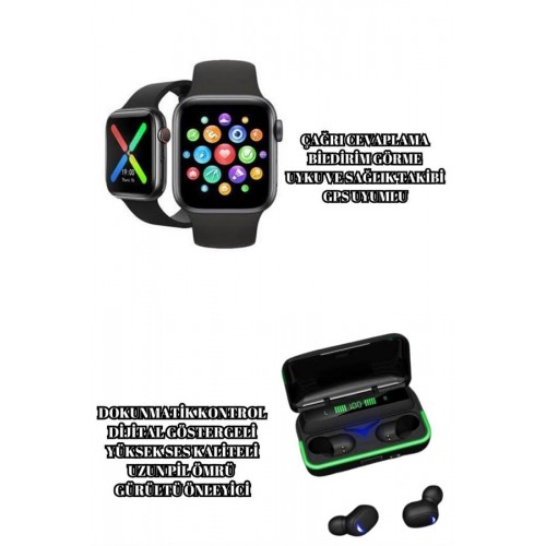 Ucuz ve Kaliteli Kulaklıklı Saat Seti Bluetooth Bağlantılı Akıllı Saat ve Kulaklık