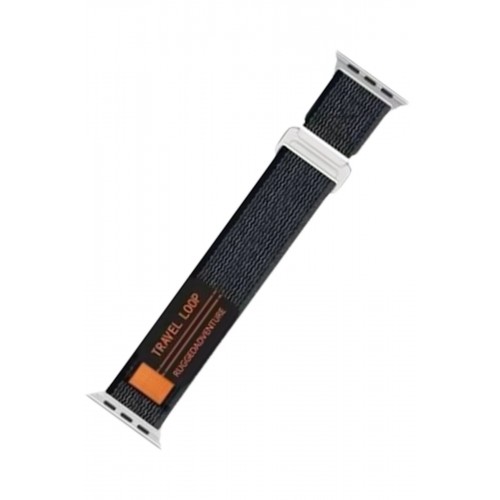 Apple Watch 42mm Alice Kumaş Kordon - Siyah-Gri-(5796) Apple Watch 42mm Alice Kumaş Kordon - Siyah-Gri-(5796)