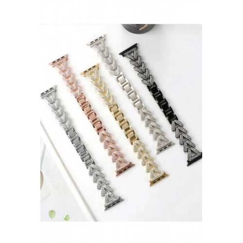 Apple Watch 38mm Node Taşlı Kordon - Siyah-(5796) Apple Watch 38mm Node Taşlı Kordon - Siyah-(5796)