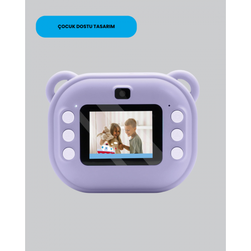 Eğlenceli Şipşak Çocuk Kamerası – Oyun Müzik ve 18 Efektli Anında Baskı