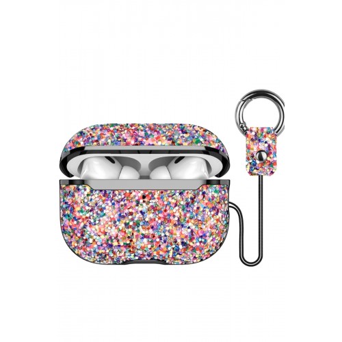 Airpods 2 (2.nesil) Bright Simli Airpods Kapak - Gold-(5796)