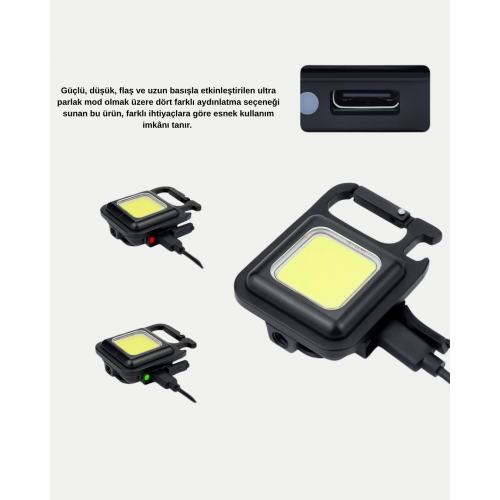 LED Mini Anahtarlık Fener – 1000 Lümen Güçlü Işık ve USB Type-C Şarjlı LED Mini Anahtarlık Fener – 1000 Lümen Güçlü Işık ve USB Type-C Şarjlı