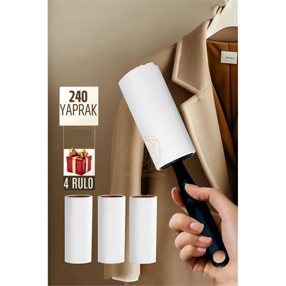 Turk Tüy Alıcı Rulo Tüy Toplayıcı 240 Yaprak 4 Top