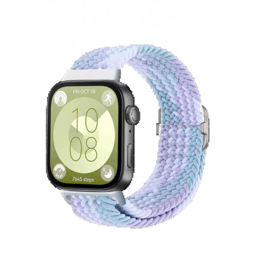 Huawei Fit 4 Star Kordon - Lila-Beyaz-(5796)