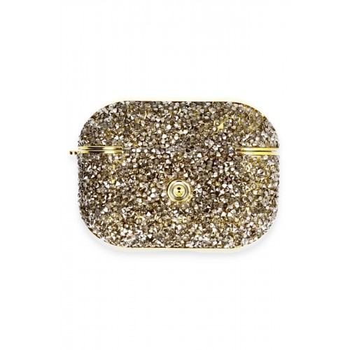 Airpods Pro 2 (2.nesil) Luz Taşlı Kılıf - Siyah-(5796)