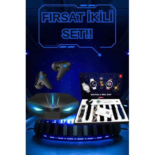 Gamer Kulaklık ve Çok Kordonlu Akıllı Saat Gürültü Önleyici GPS Desteği