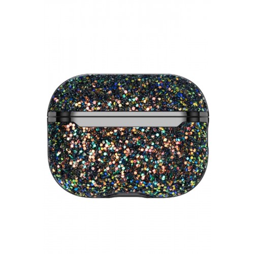 Airpods 2 (2.nesil) Bright Simli Airpods Kapak - Siyah-(5796)