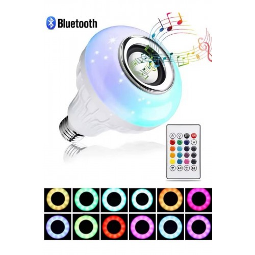 Lamba Hoparlör Ampül Görünümlü Renk Değiştirebilen Android ve İOS Uyumlu Lamba Hoparlör Ampül Görünümlü Renk Değiştirebilen Android ve İOS Uyumlu