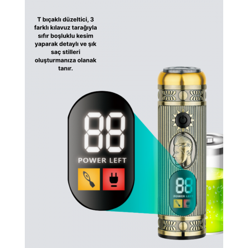 T Bıçaklı Profesyonel Saç ve Sakal Düzeltici – 8 Kılavuz Tarağı 2’si 1 Arada Burun ve Sakal Trimmer T Bıçaklı Profesyonel Saç ve Sakal Düzeltici – 8 Kılavuz Tarağı 2’si 1 Arada Burun ve Sakal Trimmer