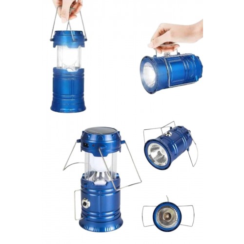 Kamp Feneri Şarj Edilebilir Güneş Enerjili Işıldak USB Şarjlı