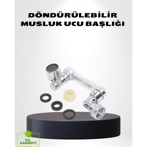 1080° Dönebilen Musluk Ucu – Su Tasarruflu Esnek ve 360° Çift Eksenli Başlık