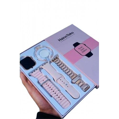 Akıllı Saat 3 Kordonlu Ve Aksesuarlı Bayanlar Için Şık Rose renk