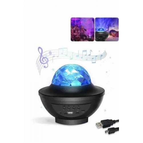 Masa ve Gece Lambası Renkli Projektör Işıklı Disko Topu Bluetooth Hoparlör
