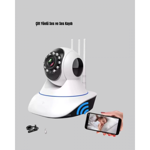 Full HD Akıllı IP Kamera – Gece Görüşlü Hareket Sensörlü Çift Yönlü Ses ve Online Kayıt Özellikli