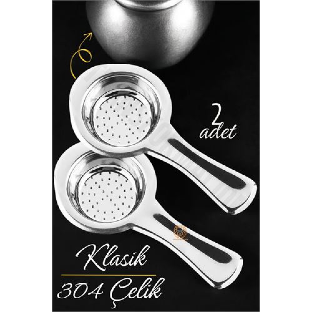 Turk Klasik Çay Süzgeci 304 Paslanmaz Çelik 2 ADET