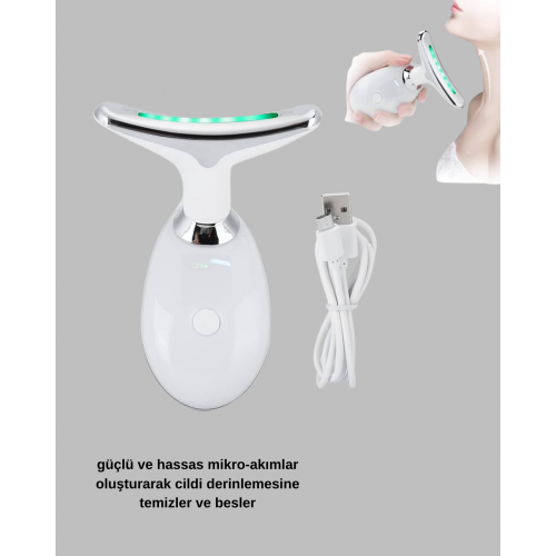 Yüz ve Boyun Sıkılaştırıcı Cilt Bakım Cihazı | EMS Mikro Akım & Kırışıklık Giderici