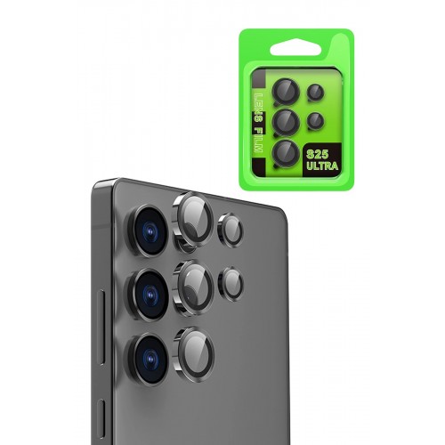 Samsung Galaxy S25 Ultra Raze Metal Kamera Lens - Siyah-(5796)