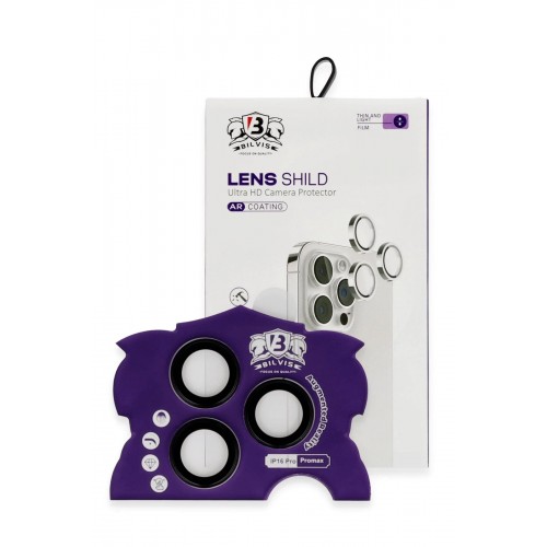 iPhone 16 Pro Max Bilvis Titan Kamera Lens - Siyah-(5796)