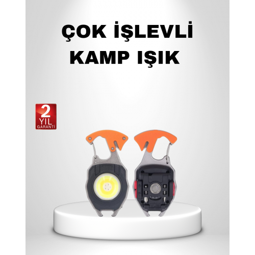 Mini LED Anahtarlık Fener – Şişe Açacağı Tornavida Düdük ve USB Şarj Özellikli
