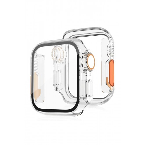 Apple Watch 45mm Watch 49mm Kasa Dönüştürücü ve Ekran Koruyucu - Şeffaf-(5796)