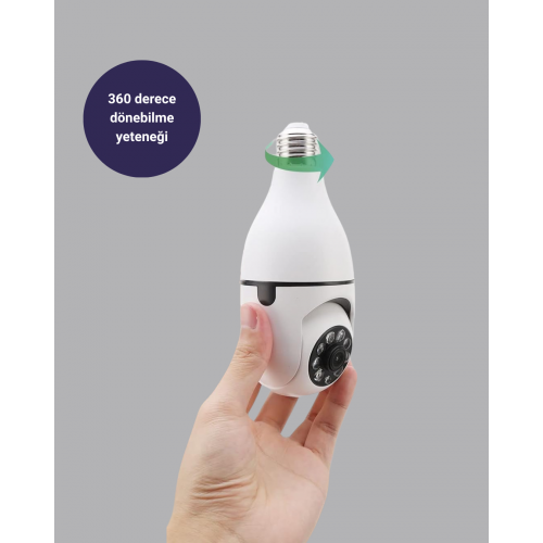 Akıllı Duy Kamera 360 Derece Dönebilir ve PTZ Teknolojili Akıllı Duy Kamera 360 Derece Dönebilir ve PTZ Teknolojili