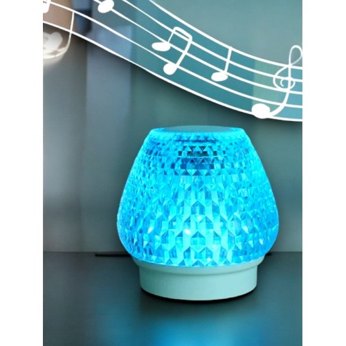 G5 Kristal Şarjlı Masa Lambası - 7 Renk Gece Lambası ve Bluetooth Hoparlör