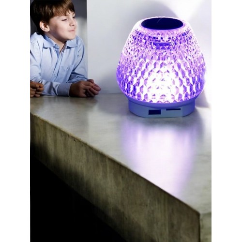 G5 Kristal Şarjlı Masa Lambası - 7 Renk Gece Lambası ve Bluetooth Hoparlör