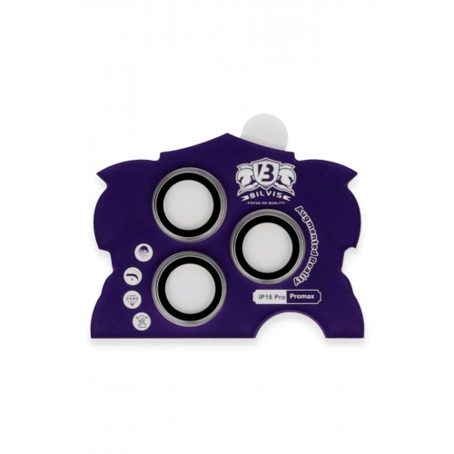 iPhone 16 Pro Max Bilvis Titan Kamera Lens - Titan Gri-(5796)