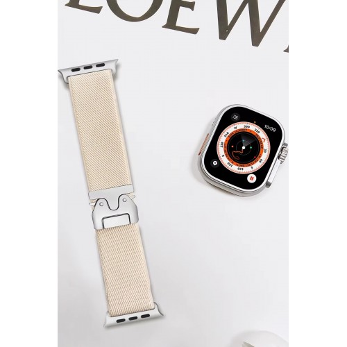 Apple Watch 42mm Forest Kumaş Kordon - Krem-(5796) Apple Watch 42mm Forest Kumaş Kordon - Krem-(5796)