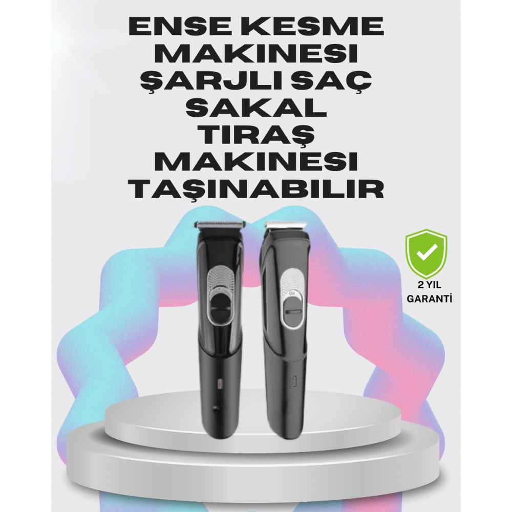 Taşınabilir Şarjlı Saç Sakal Tıraş Makinesi – 3 Taraklı Sessiz ve Ergonomik