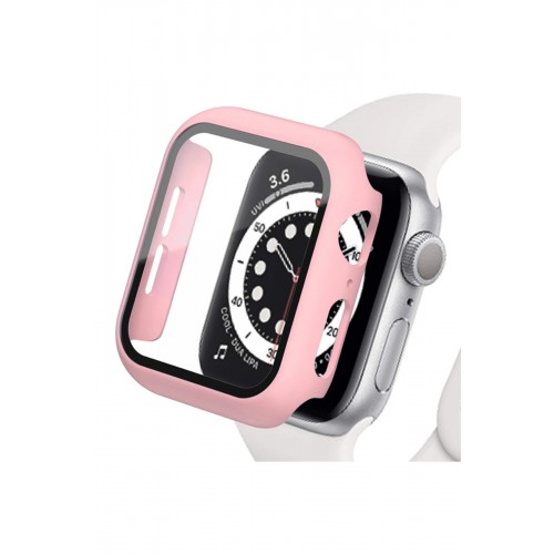 Apple Watch 41mm Camlı Kasa Ekran Koruyucu - Rose Gold-(5796)