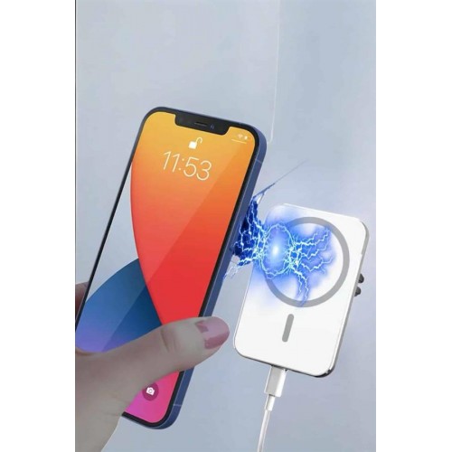 araç uyumlu Kablosuz 15W Taşınabilir Şarj Aleti Çift Kablo