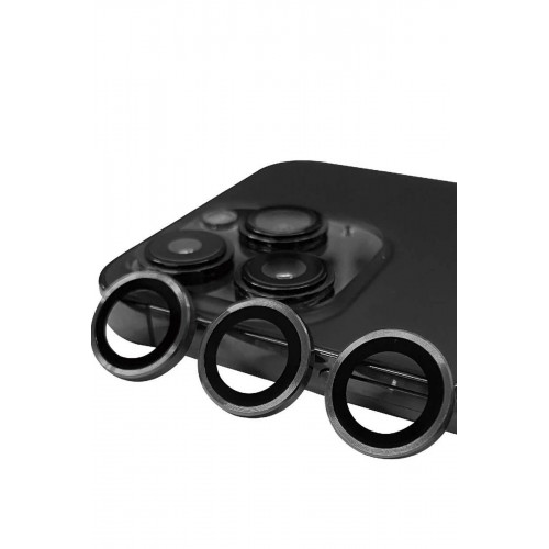 iPhone 15 Pro Max Raze Metal Kamera Lens - Titan Gri-(5796)