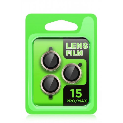 iPhone 15 Pro Max Raze Metal Kamera Lens - Titan Gri-(5796)