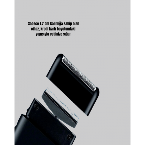 Taşınabilir Elektrikli Tıraş Makinesi USB Şarjlı 5W Motor ve 0.3 mm Hassas Kesim