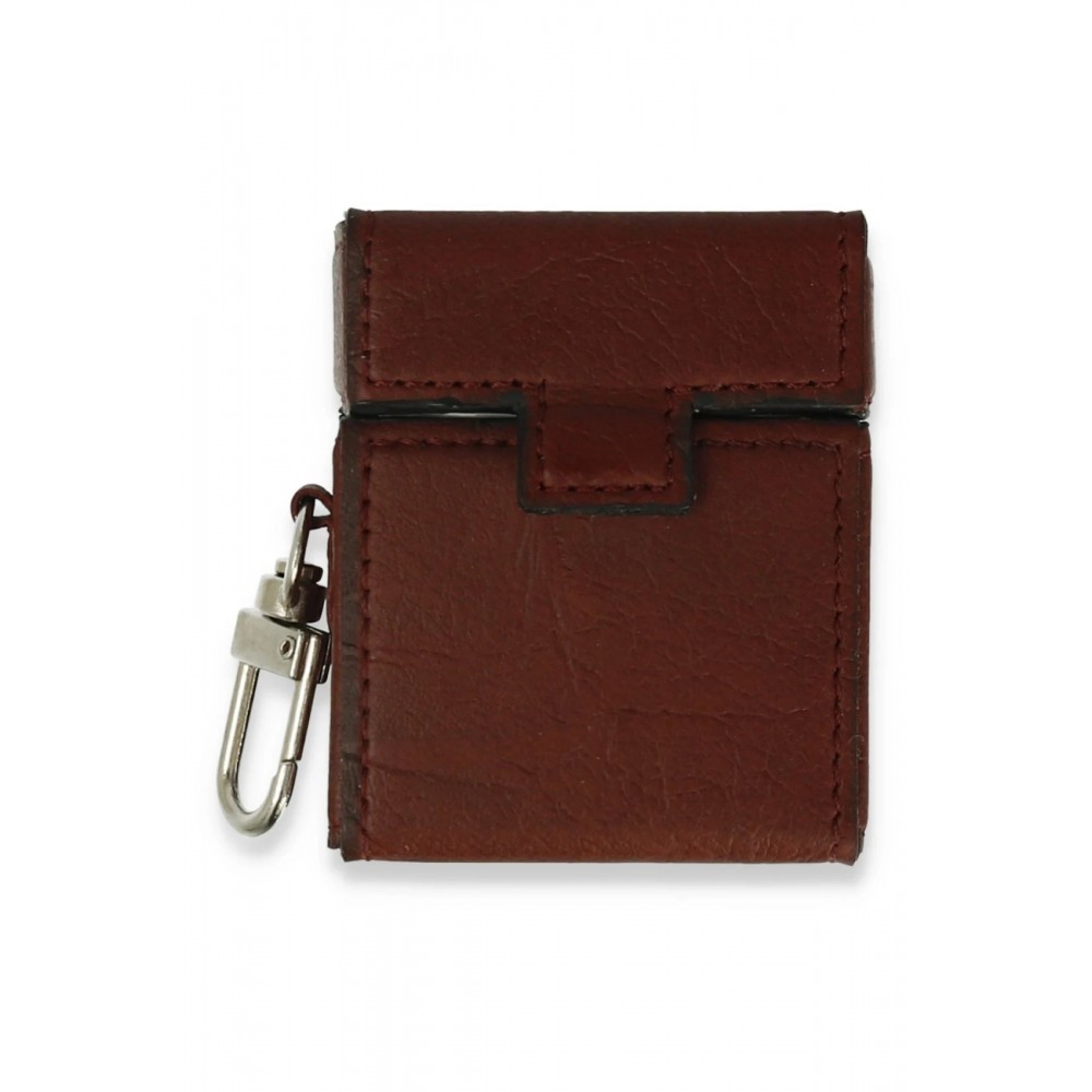 Airpods 2 (2.nesil) Deri Kılıf - Bordo-(5796)