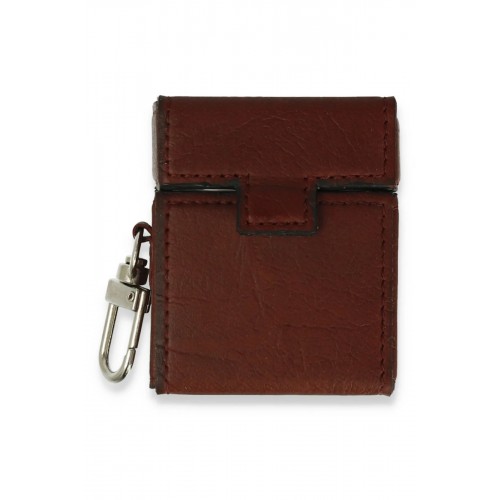 Airpods 2 (2.nesil) Deri Kılıf - Bordo-(5796)