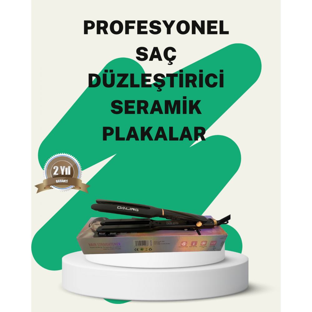 Daling Profesyonel Saç Düzleştirici Seramik Yüzey Tüm Saç Tipleri İçin