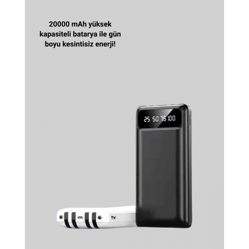20.000mAh Taşınabilir Powerbank PD Teknolojili Çift USB Çıkışlı 20.000mAh Taşınabilir Powerbank PD Teknolojili Çift USB Çıkışlı