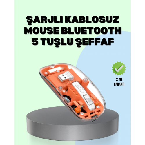 Şarjlı Ergonomik Fare – 1600 DPI Sessiz Tıklama Özellikli