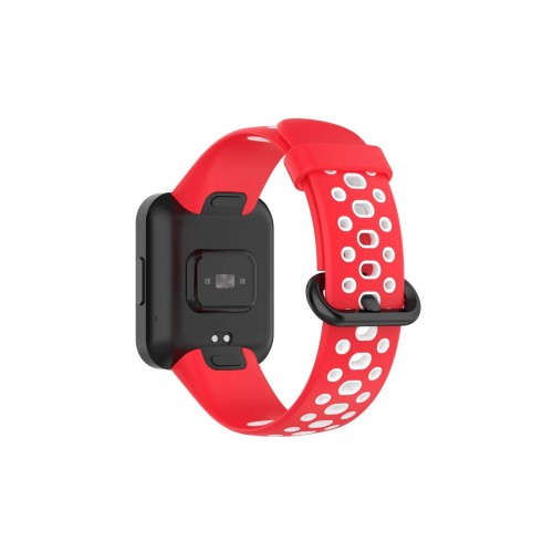 Xiaomi Redmi Watch 2 Spor Delikli Kordon - Kırmızı-Beyaz-(5796) Xiaomi Redmi Watch 2 Spor Delikli Kordon - Kırmızı-Beyaz-(5796)