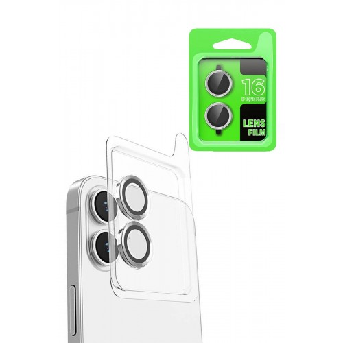 iPhone 16 Raze Metal Kamera Lens - Beyaz-(5796)