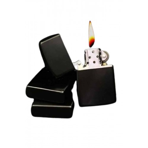 Doldurulabilir Siyah Benzinli Çakmak Metalik Doldurulabilir Siyah Benzinli Çakmak Metalik